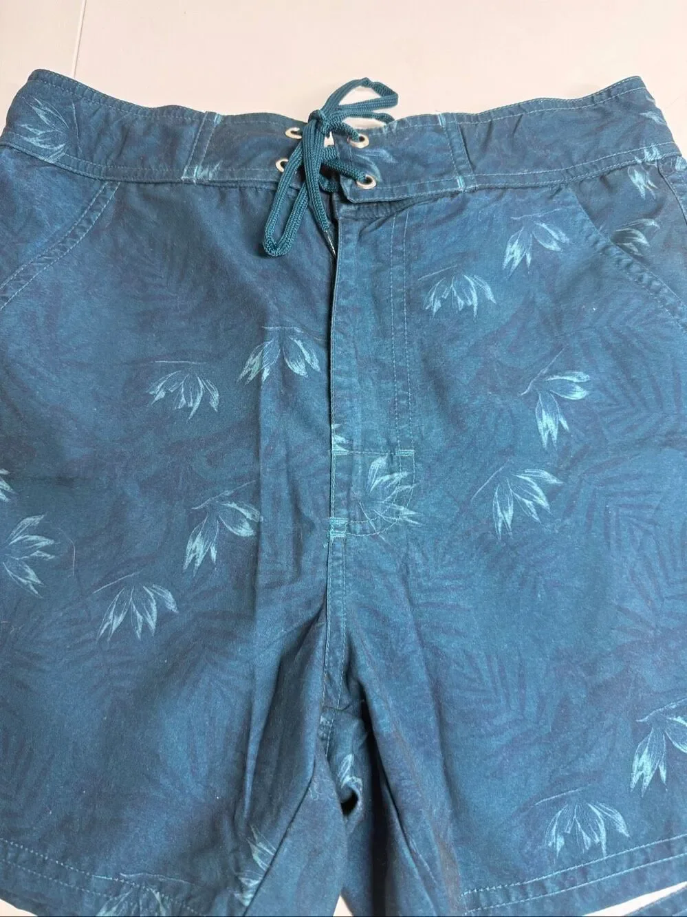 La Redoute French Youth Swim Trunks Blue Tropical Print Young Kids M